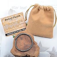 Vista 711 de MASSIVE BEADS Pulsera elástica de yoga hecha a mano con piedra natural, cristal curativo, energía, regalos para adultos unisex de 0.157 in, 0.236