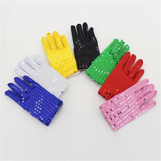 Foto 5 de 8 de BIGULA Guantes de Lentejuelas Brillantes para niños, Guantes Ligeros con Dedos completos, Guantes para Cantar