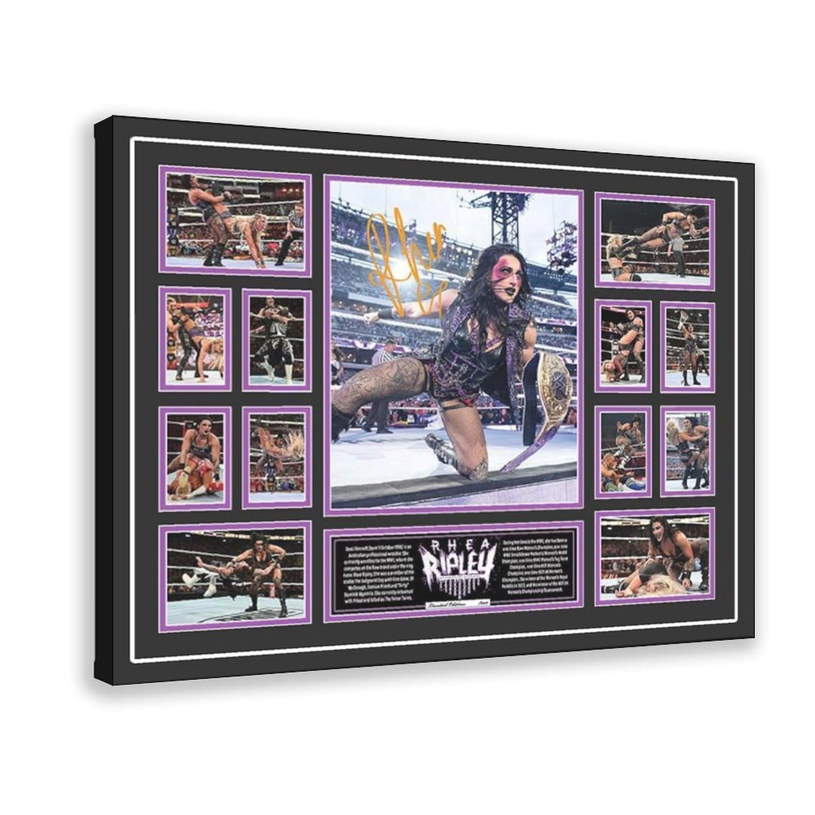 Hgklbg Frame-Style Wrestler Rhea Ripley Poster Canvas Poster For Home Decor Gift