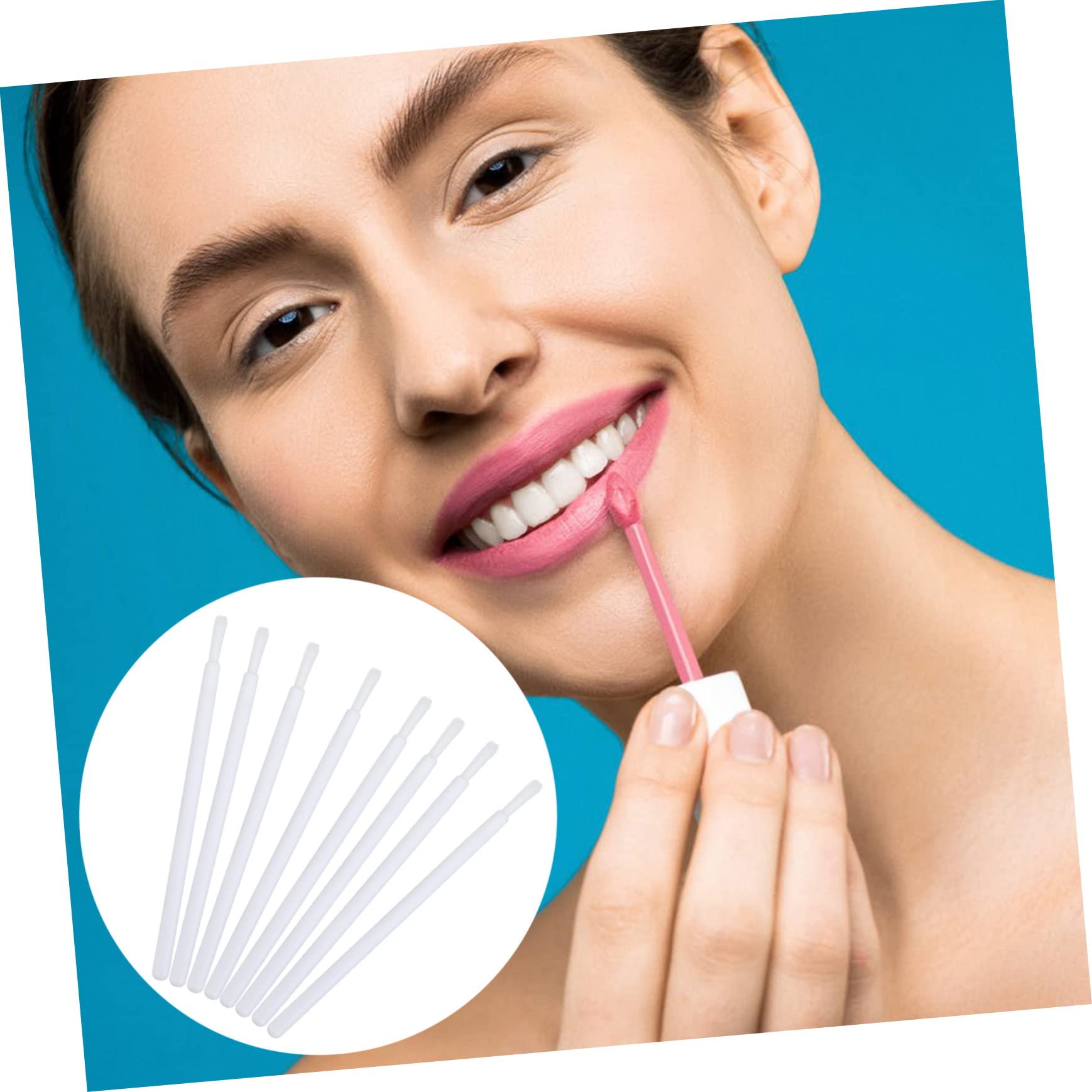 Ipetboom 100pcs Nylon Lip Brush Kit White Lip Gloss Brush Lipstick Applicator Makeup Tools Safe Practical