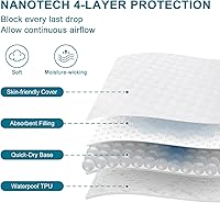 Vista 4 de Waterproof Mattress Protector Queen Size - Breathable, Noiseless, Ultra-Soft Bed Cover, Mattress Pad Cover with Deep Stretchable Pockets 8"-21