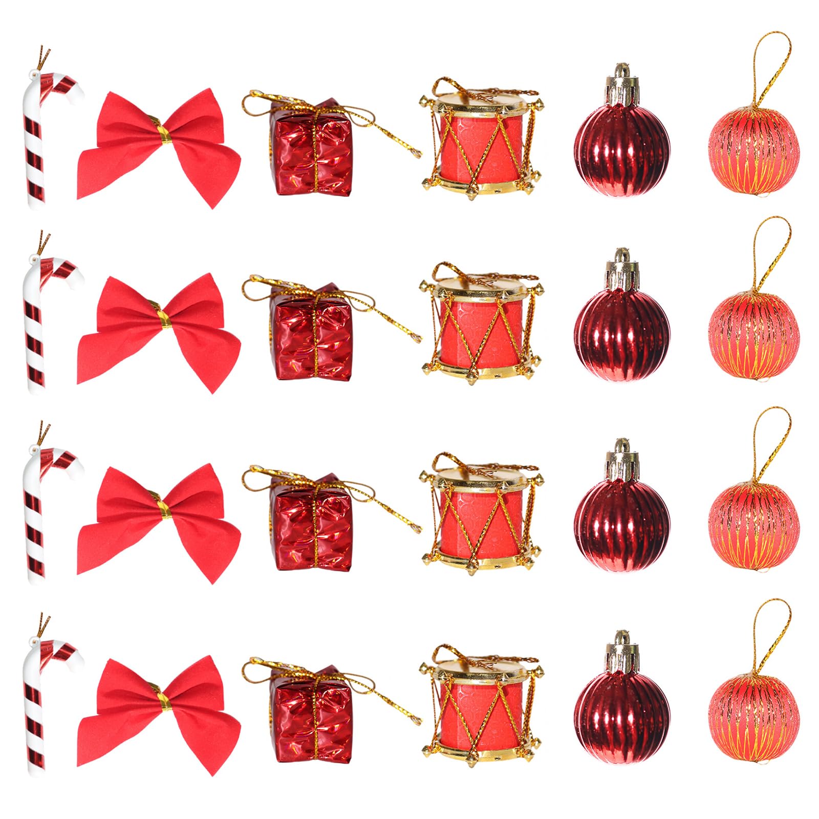 Kalttoy 24Pcs Christmas Baubles Hanging Ornament Shatterproof Foam Ball Ornament for Christmas Tree Wreath Mantels
