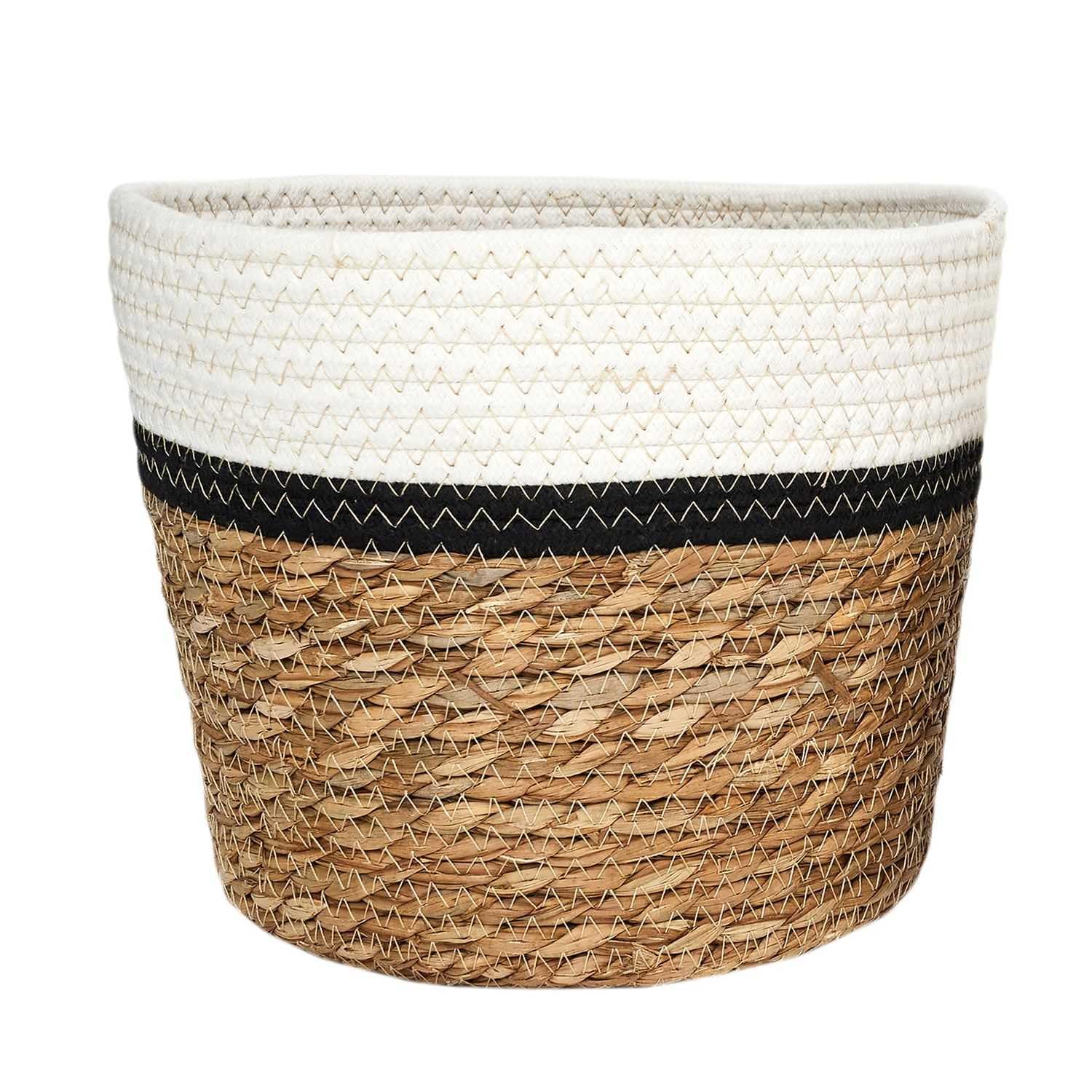 Corbeilles tressées en coton rangement décoratif marron noir
