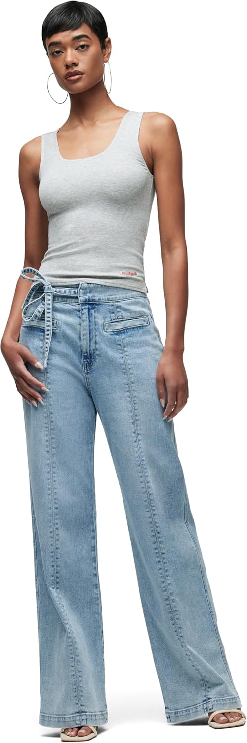 Hudson Womens Tie Waist Pintuck Trouser Pant - Image 6