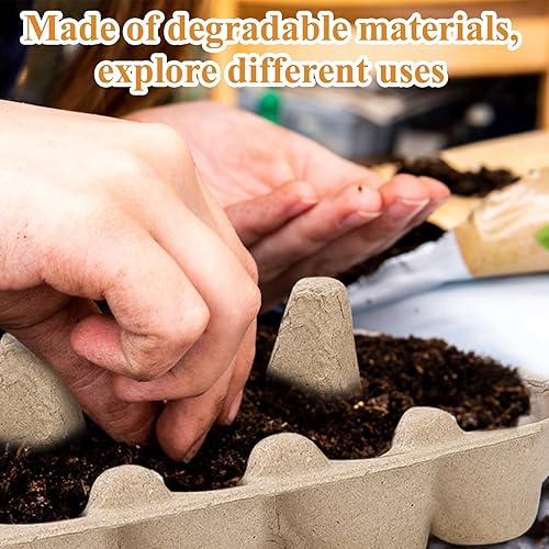 Miniatura 7 de Cartones de huevos de papel para huevos de gallina, 36 piezas de fibra de pulpa media docena de cartones de huevos a granel, 6 contenedores de