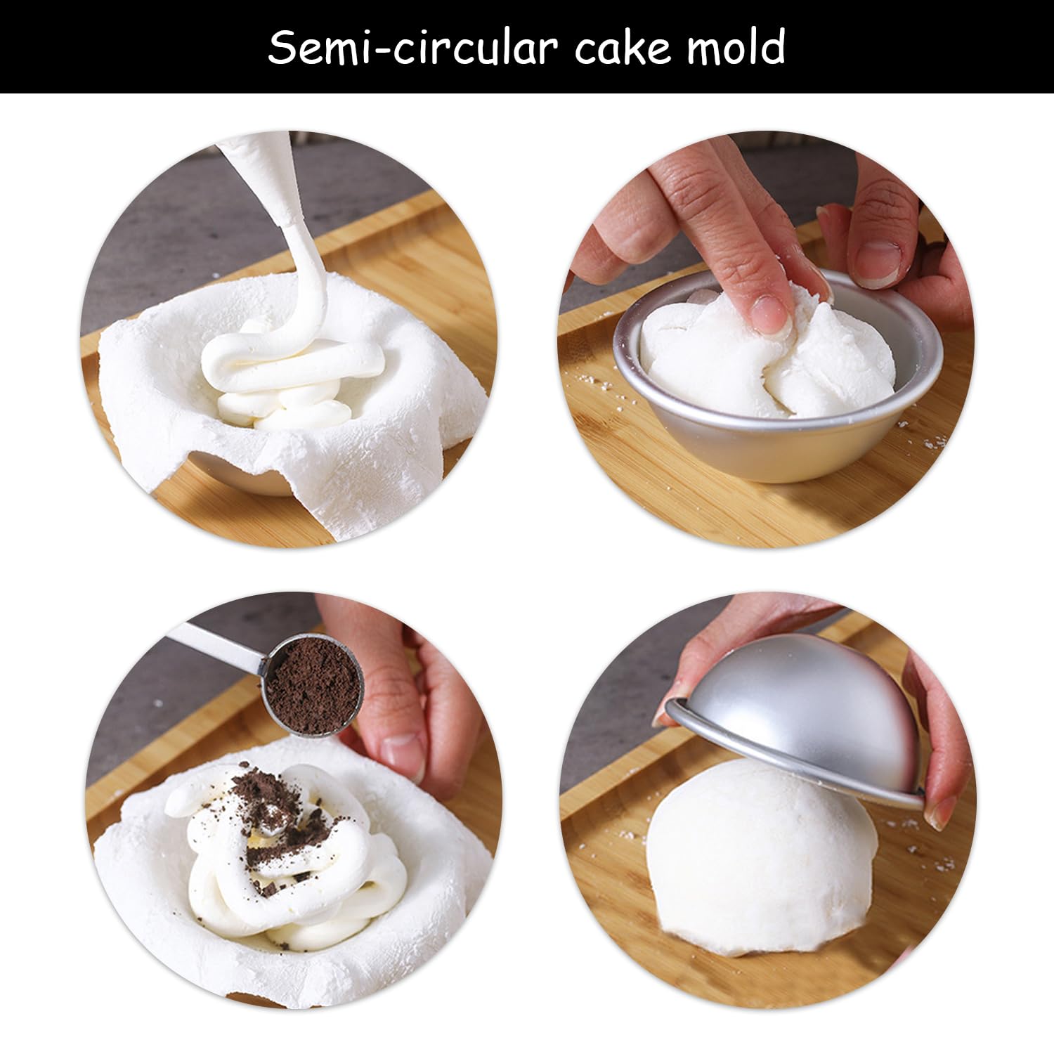 Lot De 16 Moules à Gâteau Semi-circulaires En Aluminium - Pour Bombes De Bain, Desserts, Chocolats