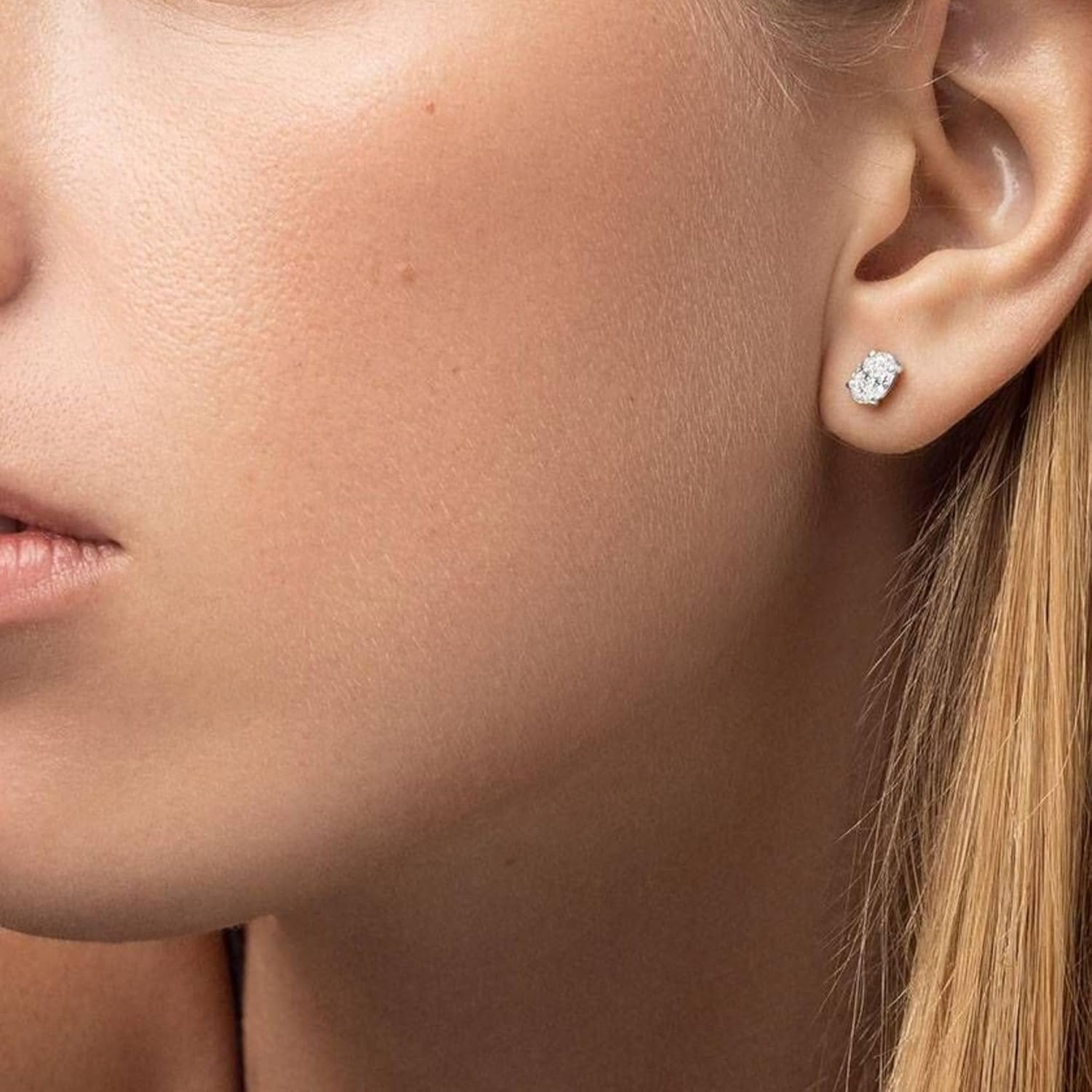 DEWBERRY 1.00 CT IGI Certified Lab Grown Diamond Oval Cut Solitaire Stud Earrings for Women in 14k Gold With Push Back 4 Prong Set diamond Earrings ((Clarity_VS, Color_F-G) - Image 7