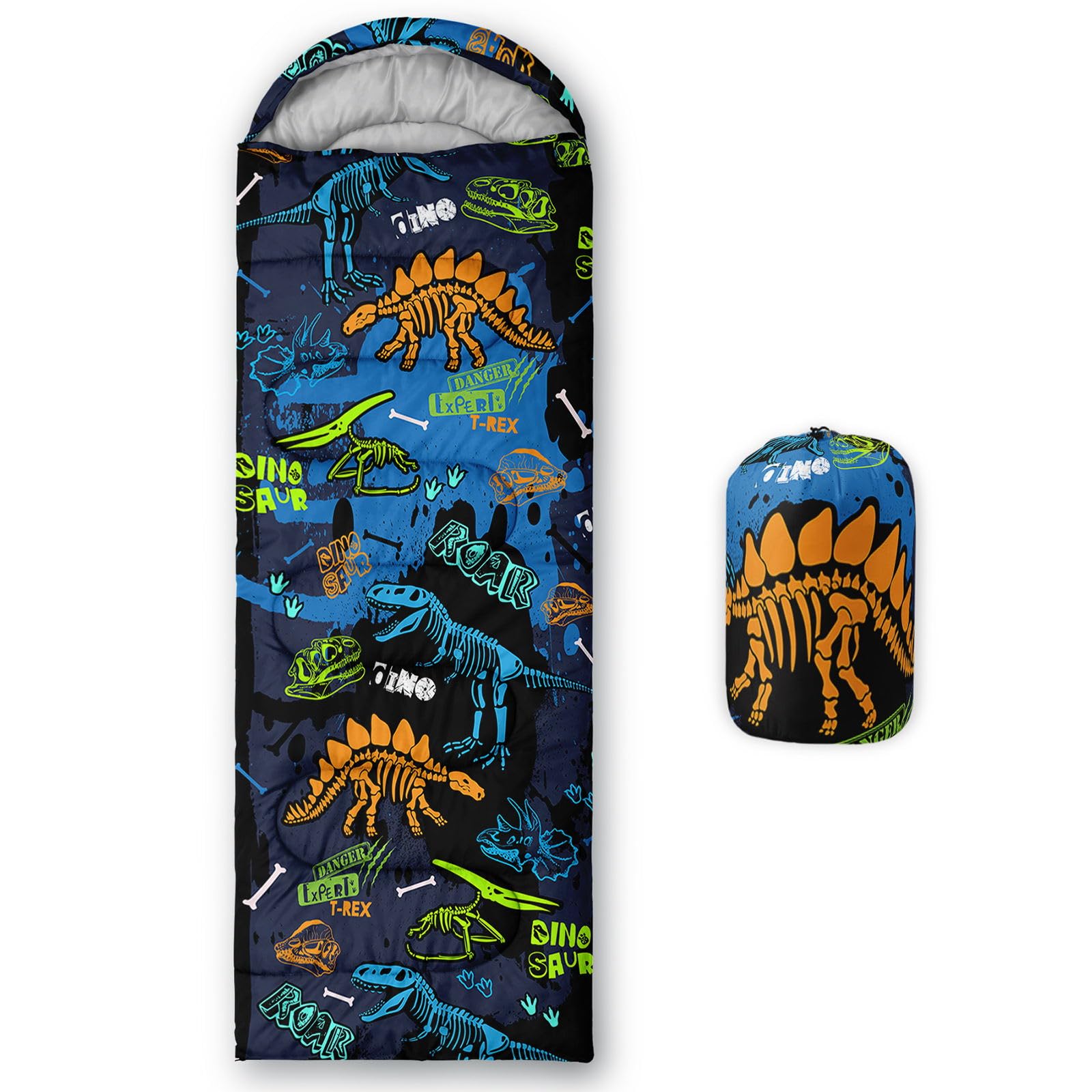 HOSIMA Sac de couchage sarcophage pour garçons et filles - Imperméable - Pour camping chaud, randonnée, extérieur, voyage, chasse - Avec sacs de compression
