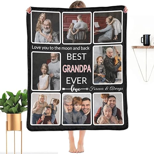 Cobija personalizable con fotos haz una cobija personalizable con imágenes para el recuerdo regálale a tu abuelo una manta sublimada decorativa Best
