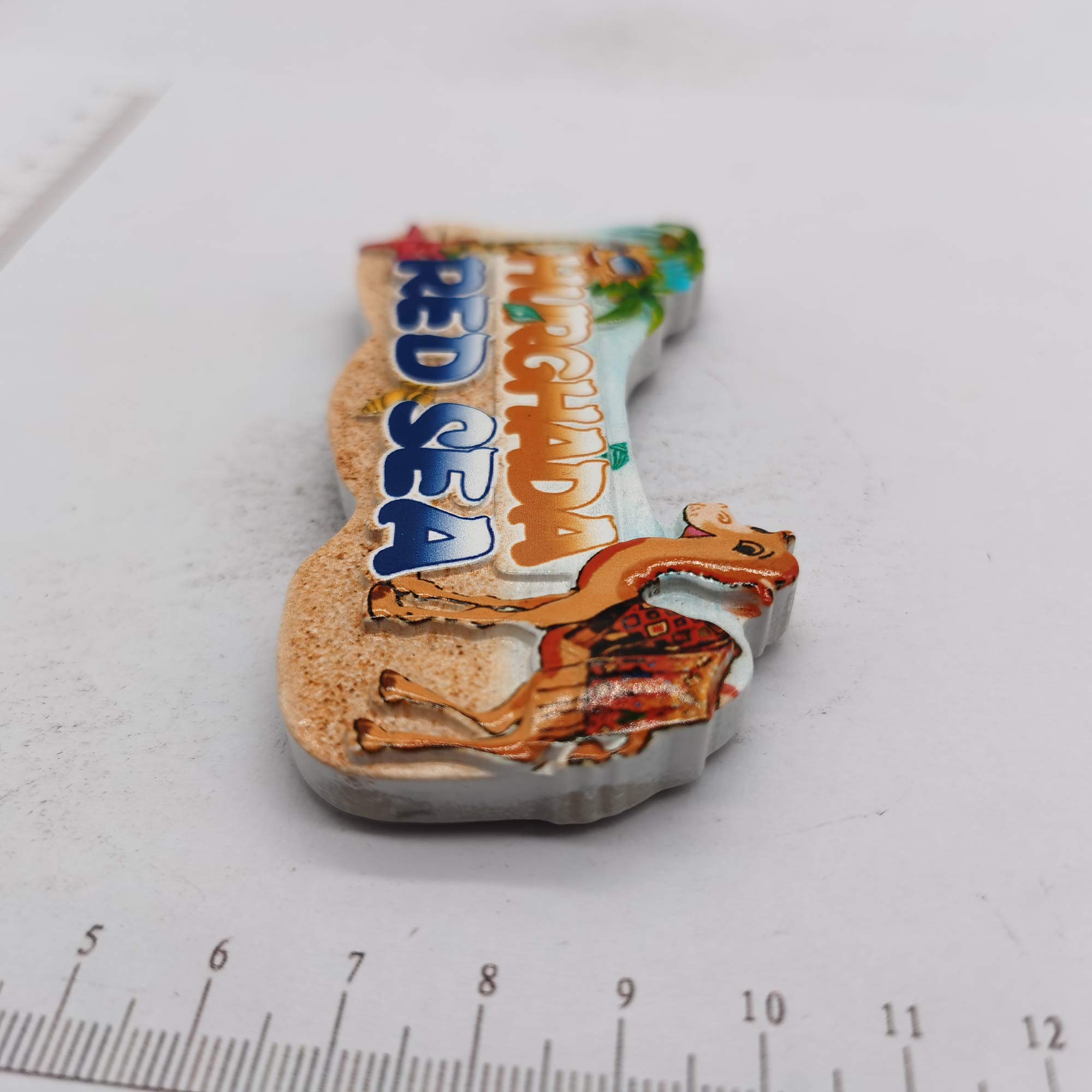 Calamita Frigorifero 3D Hurghada Egitto - Souvenir Da Viaggio In Resina Fatta A Mano, 7x6cm