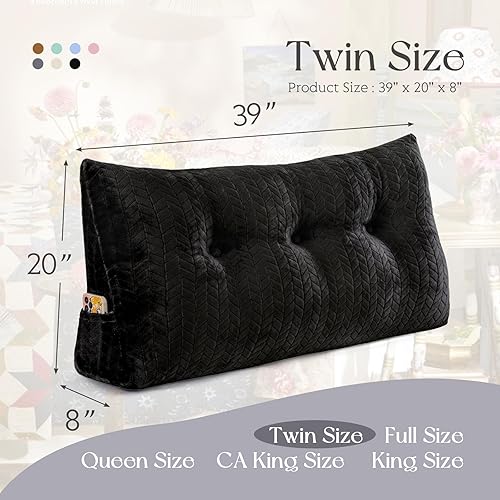 Miniatura 2 de Almohada de cuña de cama para cabecero, cojín de cuña grande para sentarse, leer y cabecero de cama con funda extraíble lavable