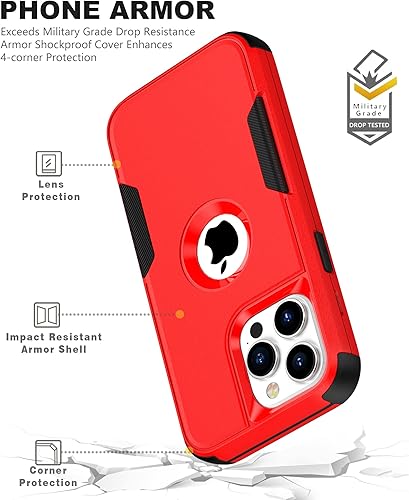 Miniatura 4 de Defender - Funda para iPhone 14 Pro Max con clip para cinturón de funda 2 protectores de pantalla + protector de lente de cámara Funda protectora