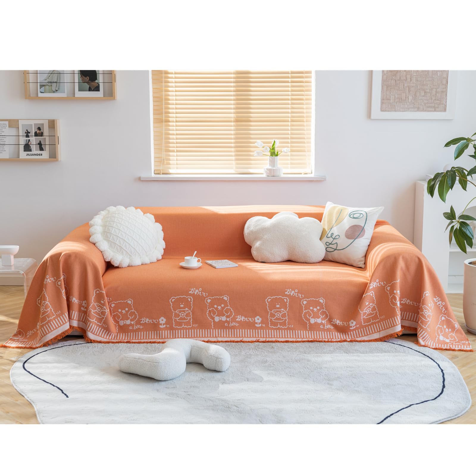 Housse de canapé en coton et lin lavable pour rénover un canapé usé et masquer les imperfections