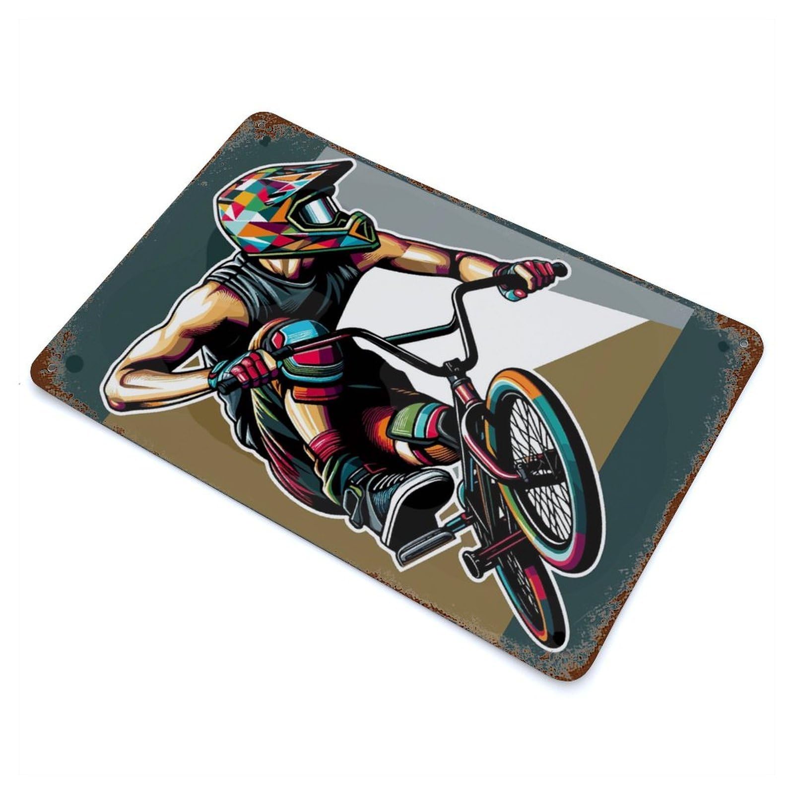 BMX WPAP POP ART 11.8"x7.9" Rustic Tin Plaque, Farmhouse Wall Decor for Basement, Hobby Room And Garage Decor