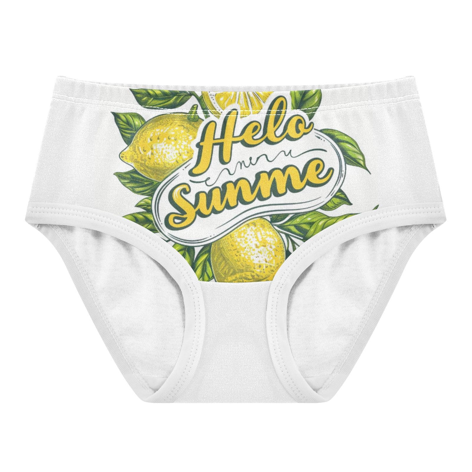 ALAZA Toddler Girls Cotton Hipster Underwear Soft Lemon Hello Summer 2 Pack 2T