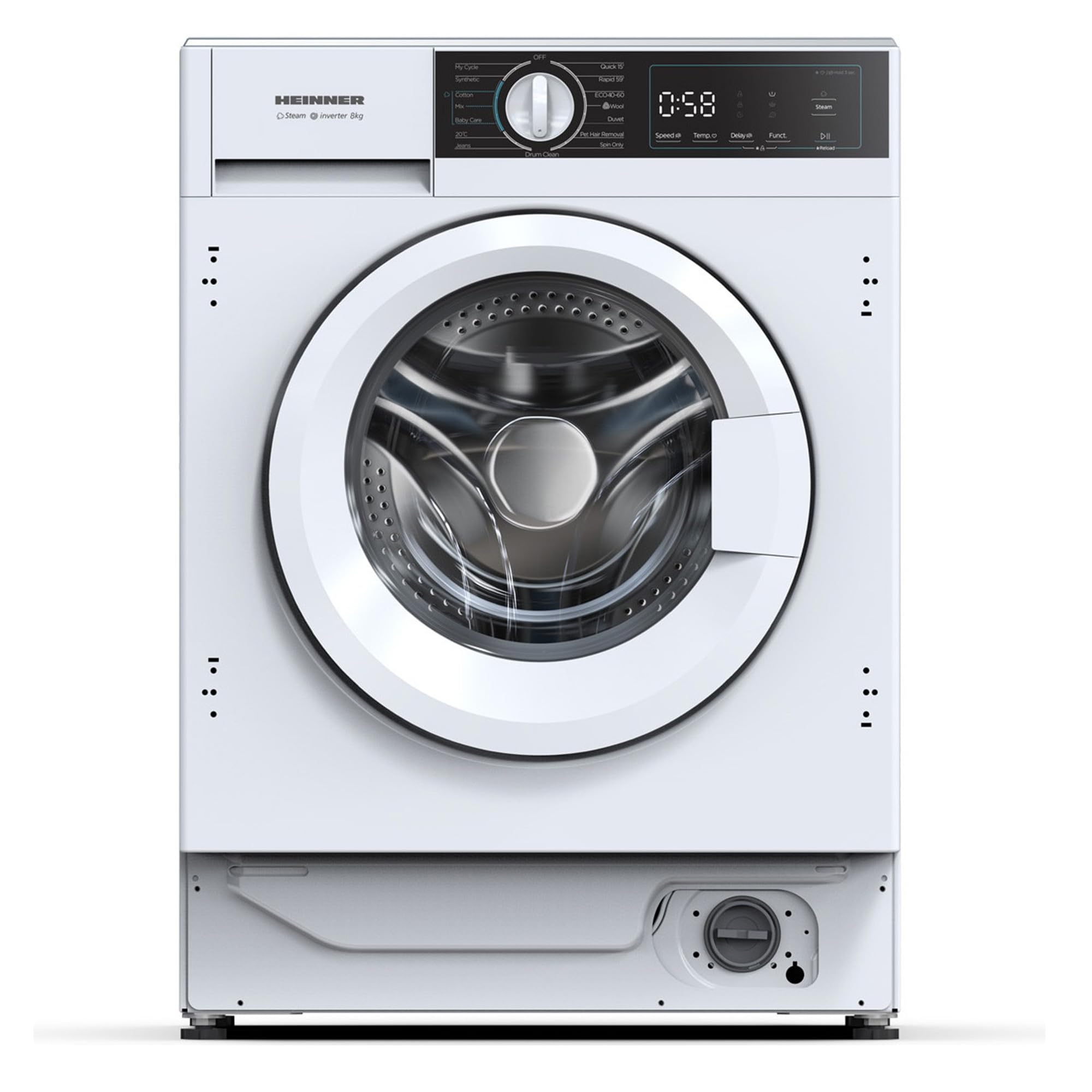 HWM-BI814IVA+++ Einbauwaschmaschine – 8 kg – 1400 U/min – Energieklasse A – Motor Inverter – 15 Programme – Weiß – 5 Jahre Garantie