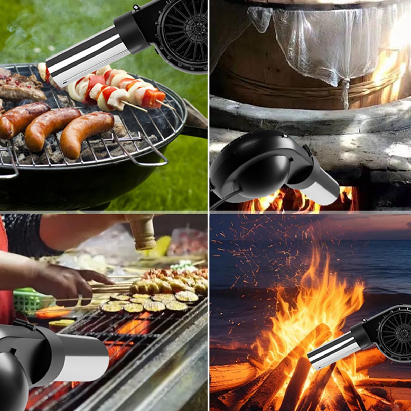 Ventilateur De Barbecue Électrique Portatif - Allume-feu Pour Charbon De Bois - Alimentation 4xAA - Souffleur D'Air Compact