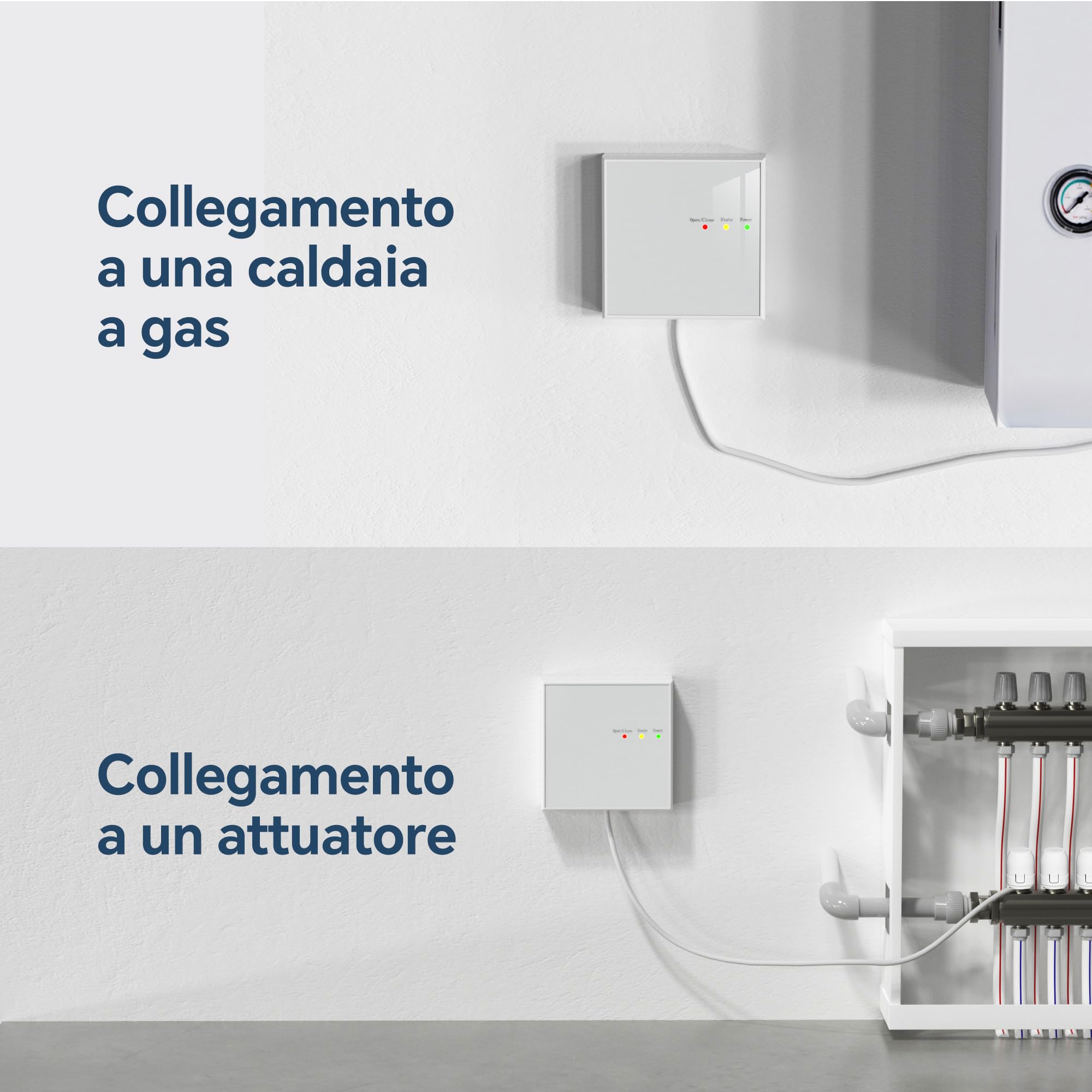 Termostato Caldaia a valvole 2 in 1,termostato WIFI intelligente wireless programmabile settimanalmente. compatibilità vocale alexa. termostato alimentato via usb,con ricevitore. BOT-306RF
