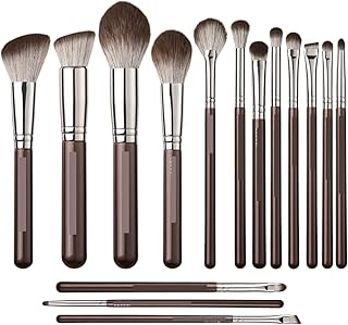 Compatible For Makeup Brushes Set 15pcs Brown...