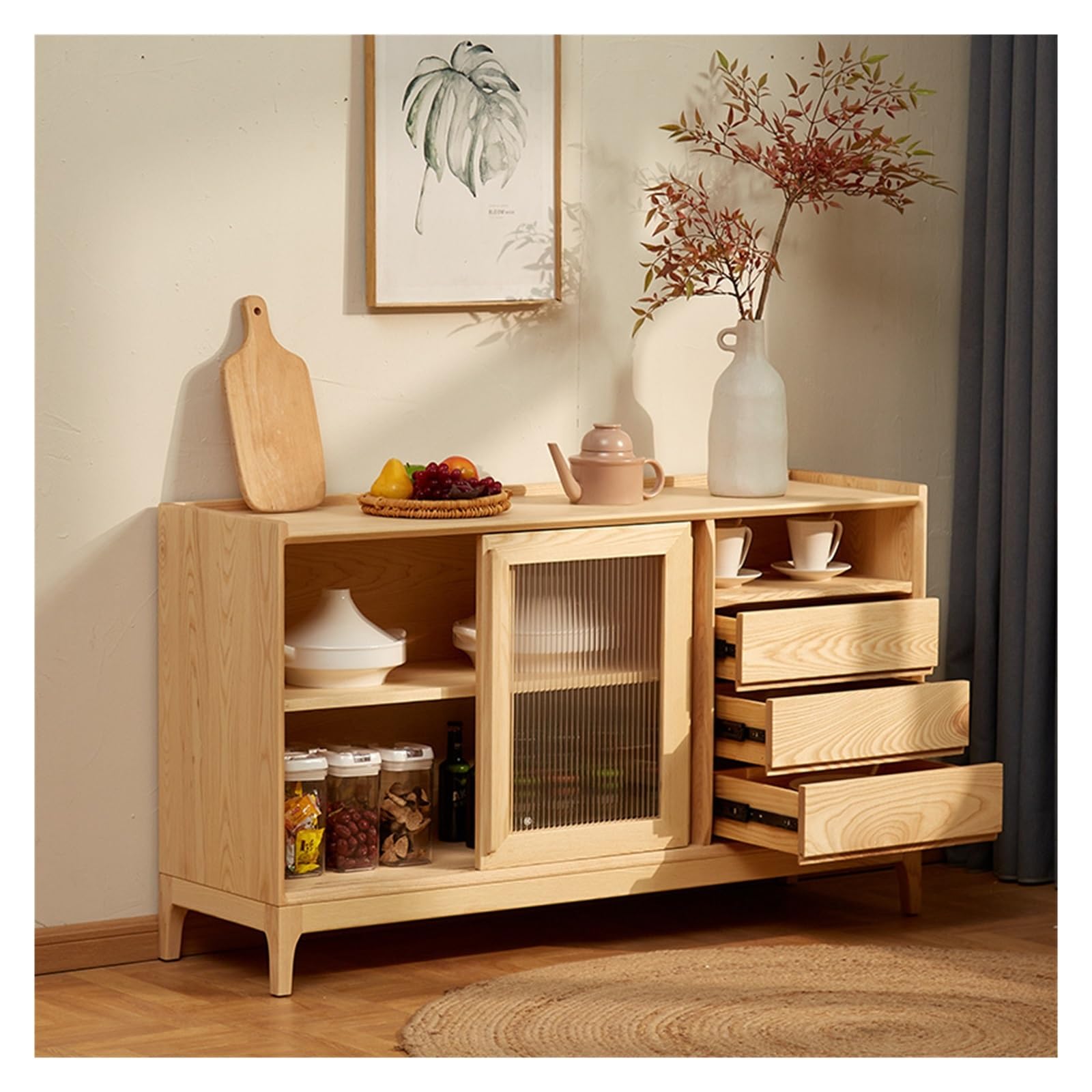 Armadio cucina Credenza con ante da cucina a buffet stoccaggio