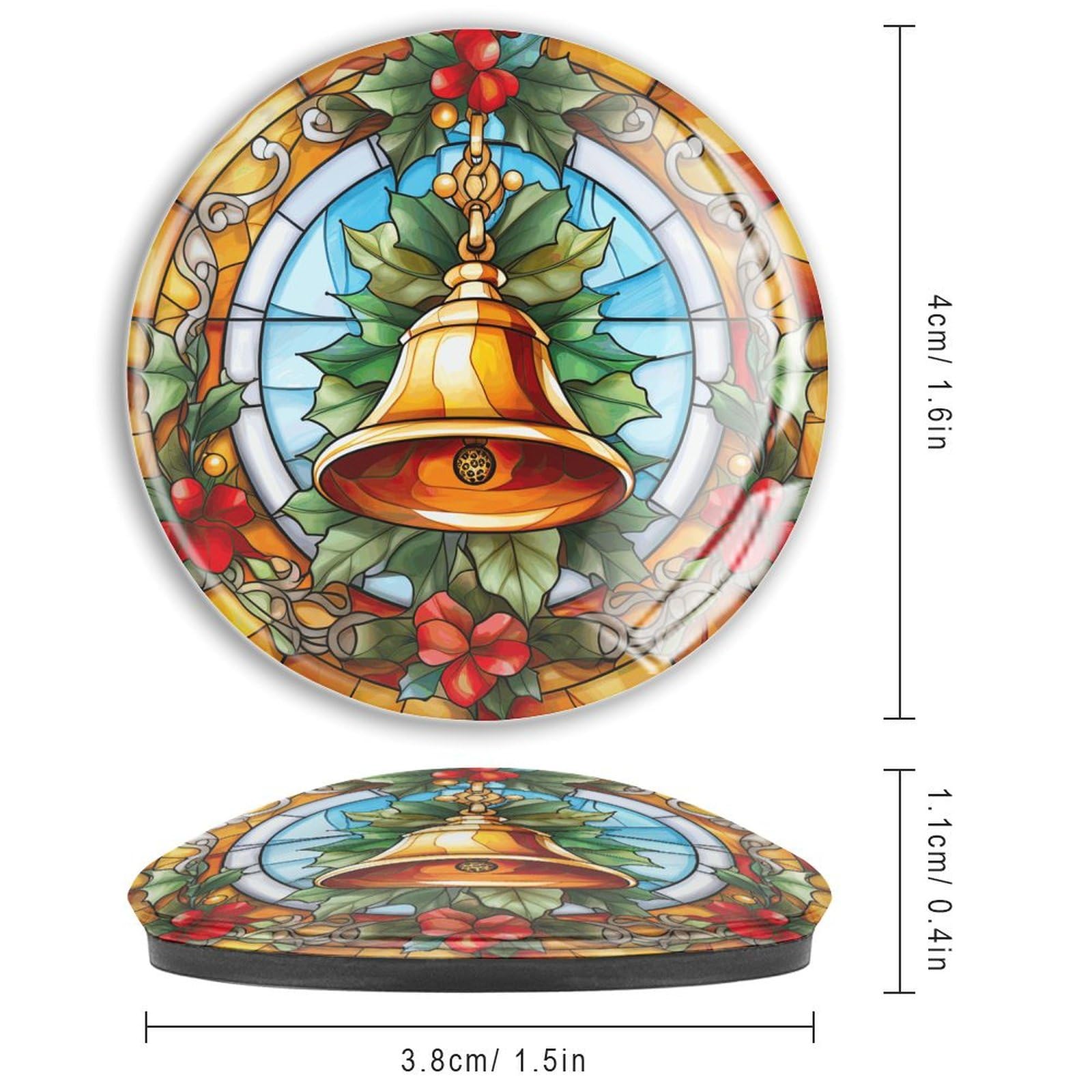 Imanes de vitral para nevera, campana, pequeños imanes de invierno para pizarra blanca, imanes muy fuertes para aula, cocina, oficina, casillero, 4 unidades, s76no2lb0fgq