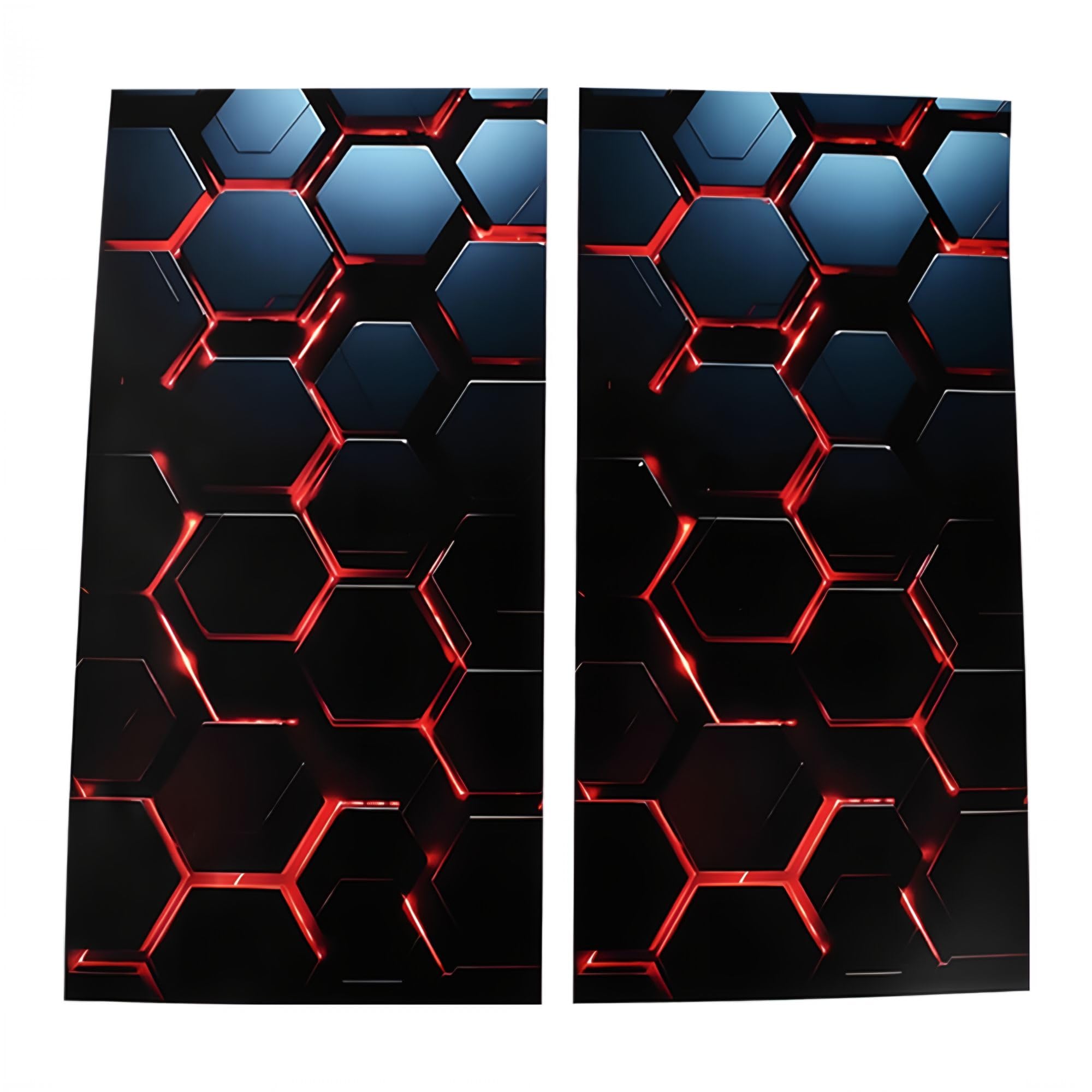 WENINETIES 2Pcs Car B Pillar Stickers for Skoda Enyaq iV 2020-2025, 3D Hexagon Honeycomb Vinyl Decals Waterproof Protective Trim Cover Accessories