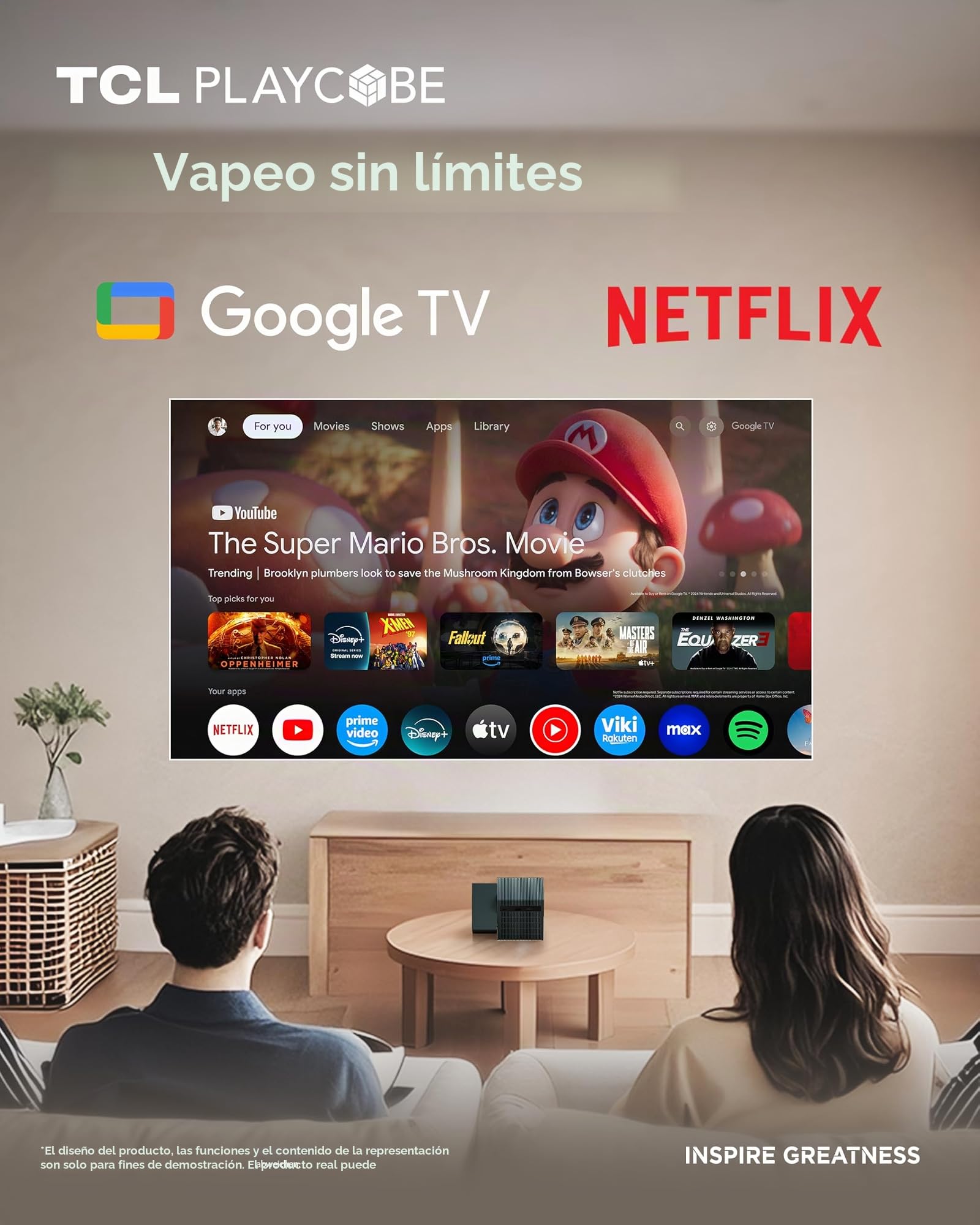 TCL PlayCube DLP Proyecto 4K FHD et Estuche de Transporte