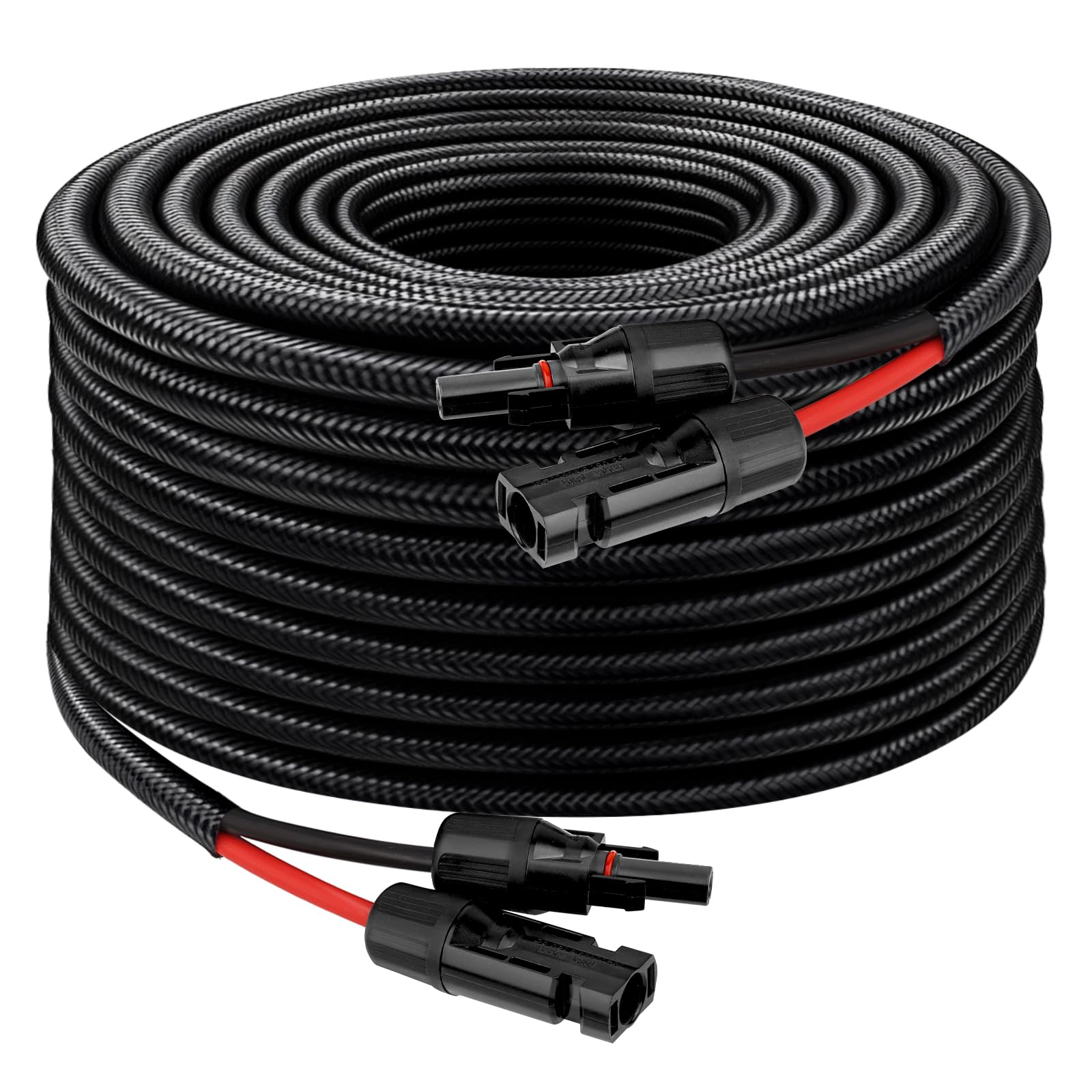 XRDS -RF Solar Panel Cable 40FT, 10AWG Solar Extension Cable with Male &amp; Female Solar Connectors, Flame-Retardant Protective Sleeving Solar Cable, Weatherproof PV Wire for Solar Panel Connection