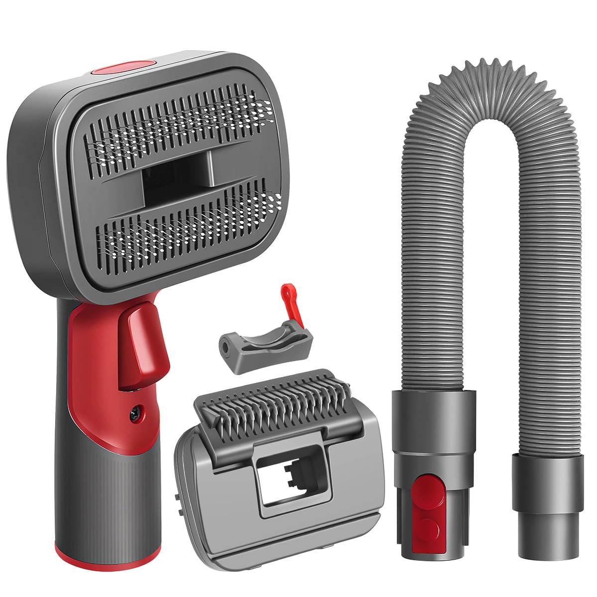 FUNTECK 2-in-1 Dog Hair Vacuum Brush for Grooming & Shedding Compatible with Dyson Gen5, V15, V12, V11, V10, V8, V7 – Removes Loose Hair, Dander,