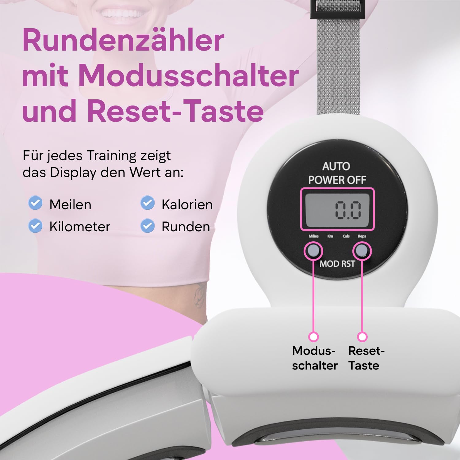 Smart hula hop cichy z licznikiem, biały do rozmiaru XL/hula hop fitness z kulką obciążeniową – inteligentna obręcz hula hop dla dorosłych