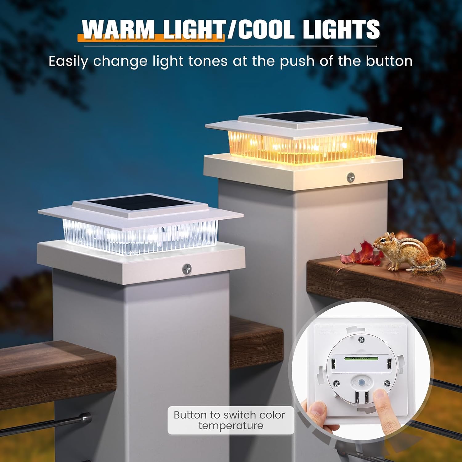 Post Cap Lights 12pack, 4x4 Deck Fence Post Solar Lights Outdoor with Warm White Lighting,White Waterproof Solar Post Lights for Vinyl/Wood Posts to Decorate Fence, Deck,Garden, Patio