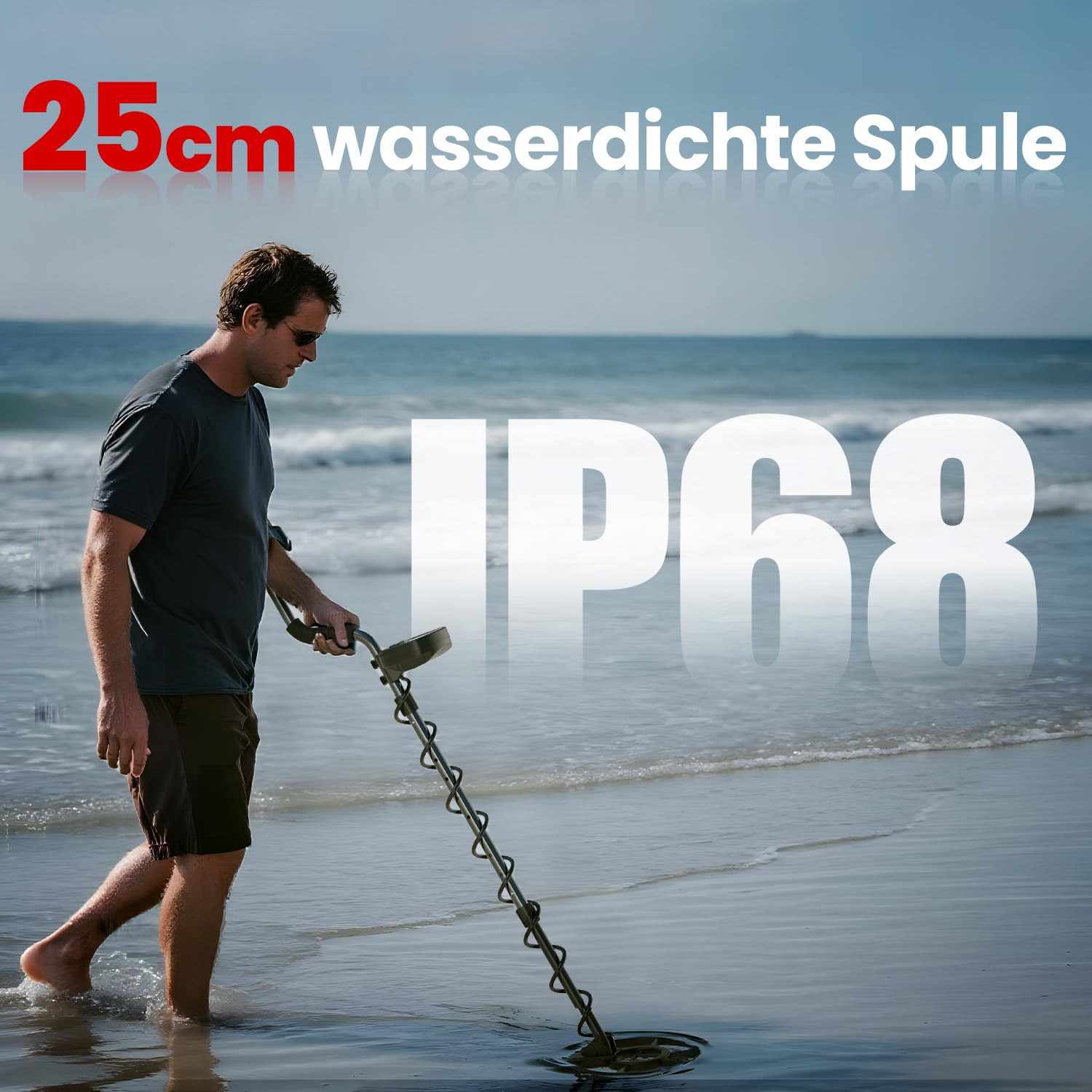 DR.ÖTEK Metalldetektor Profi Set, Leicht Gold Detektor für Kinder und Erwachsene mit Pinpoint Modus, Speichermodus, Wasserdicht Spule, 5 Modi, Hochpräzisions, Metal Detector Kit mit Digger Schaufel
