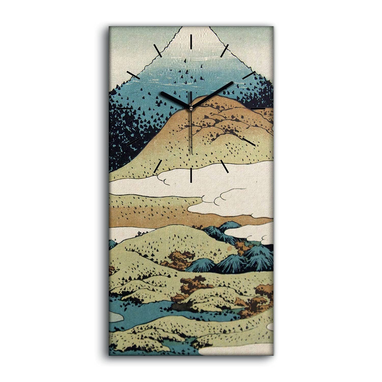 Horloge sur toile silencieuse avec mains noires et motif oiseau
