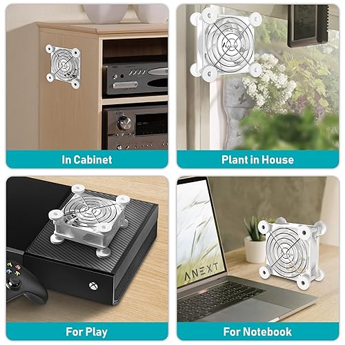 Miniatura 5 de ANEXT, Ventilador de computadora USB de 3.150 in, ventilador de 3.150 in, ventilador silencioso para receptor DVR Playstation Xbox Gabinete de