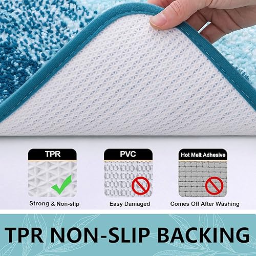 Miniatura 5 de Arotive - Tapetes de baño de microfibra, peludos, suaves, absorbentes, antideslizantes, afelpados, se pueden lavar a máquina y secar en secadora,