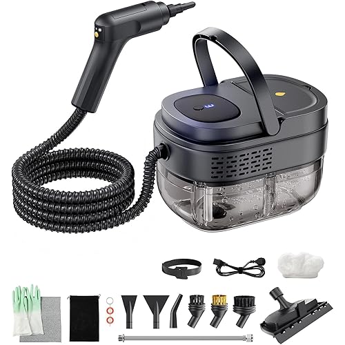 Handheld Steam Cleaner,1600ML Portable Steam Cleaner,3-Speed Adjustable Handle 2500W High-Temperature steamer for Car,Home kitchens,Camping