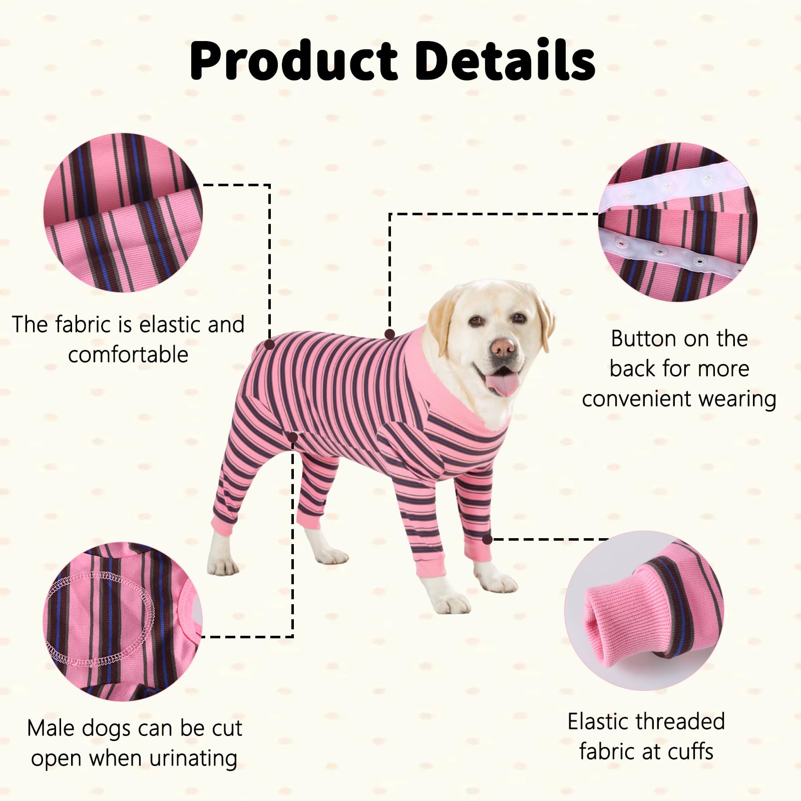 DoggieKit Dog Surgical Recovery Suit for Dogs After Surgery Dog Recovery Shirt, Pet Anti-licking Surgery Suits - Image 3