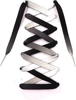 Teeoff Flat Printed Shoelaces,Shoe Laces for Sneakers, Designer Fun Shoestring (120 CM, Black White Gradient)