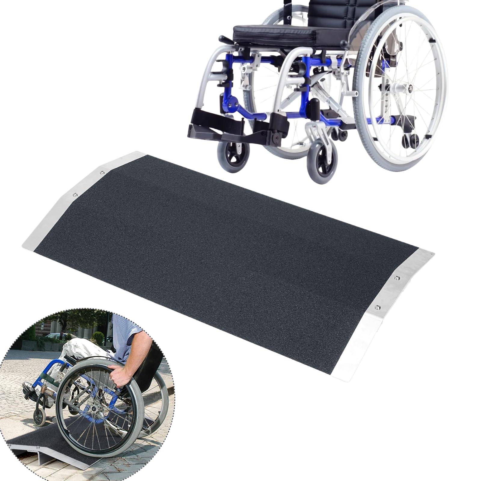 Amazon.com: jxgzyy 27.6'' L × 1'' H Wheelchair Ramp Aluminum Ramp with ...