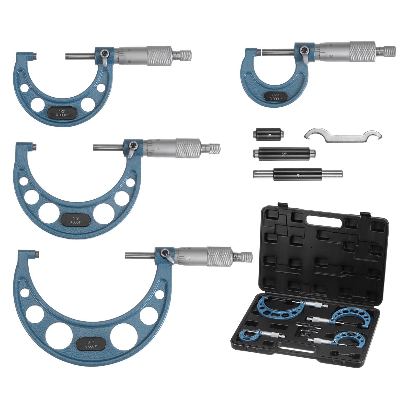 SOHNVWTGD 0-1" 1"-2" 2"-3" 3"-4" Measuring Tool 0.0001" Graduation 4in1 Set