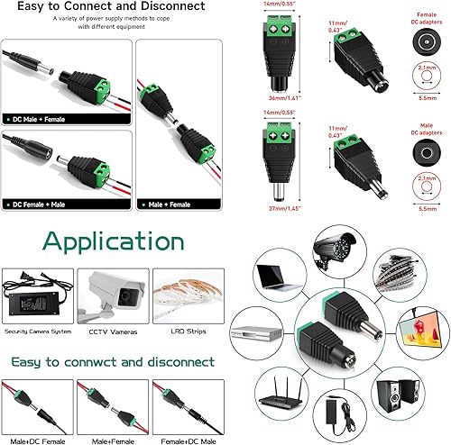Miniatura 4 de Batería de litio recargable de 12 V de 5600 mAh con cargador de cables desnudos compatible con dispositivos de 12 V RC coche, tira LED, proyecto de