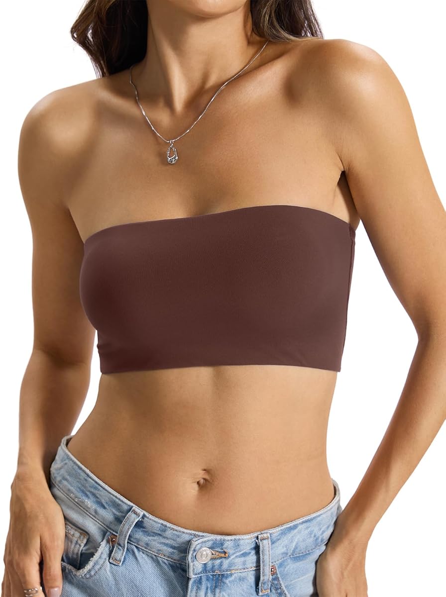 Womens Double Lined Tube Tops Crop Tank Top Non-Padded Strapless Bandeau Shirts Sexy Going Out Tops Summer 2026