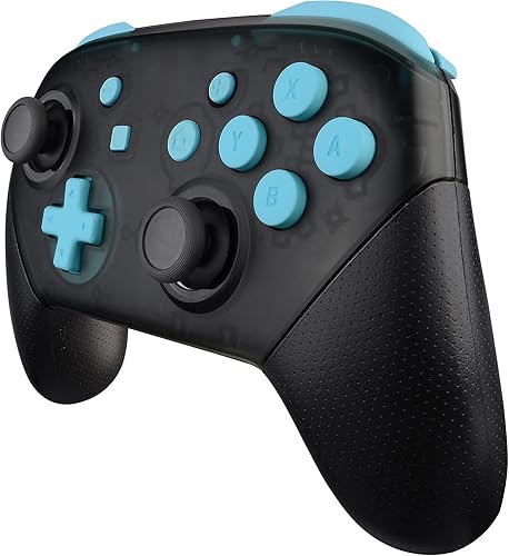 Miniatura 8 de eXtremeRate Heaven Blue Repair ABXY D-pad ZR ZL L R Teclas para Nintendo Switch Pro, brillante repuesto de botones completos con herramientas para
