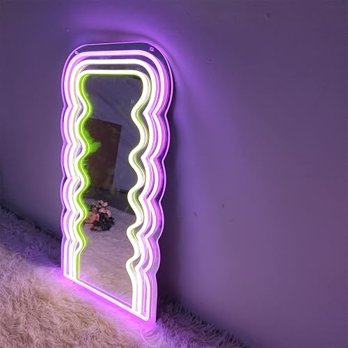 Miniatura 4 de INSNEnN Espejo LED, espejo iluminado sobre la puerta, de longitud completa con luces, espejo colgante para montar en la pared, espejo de cuerpo