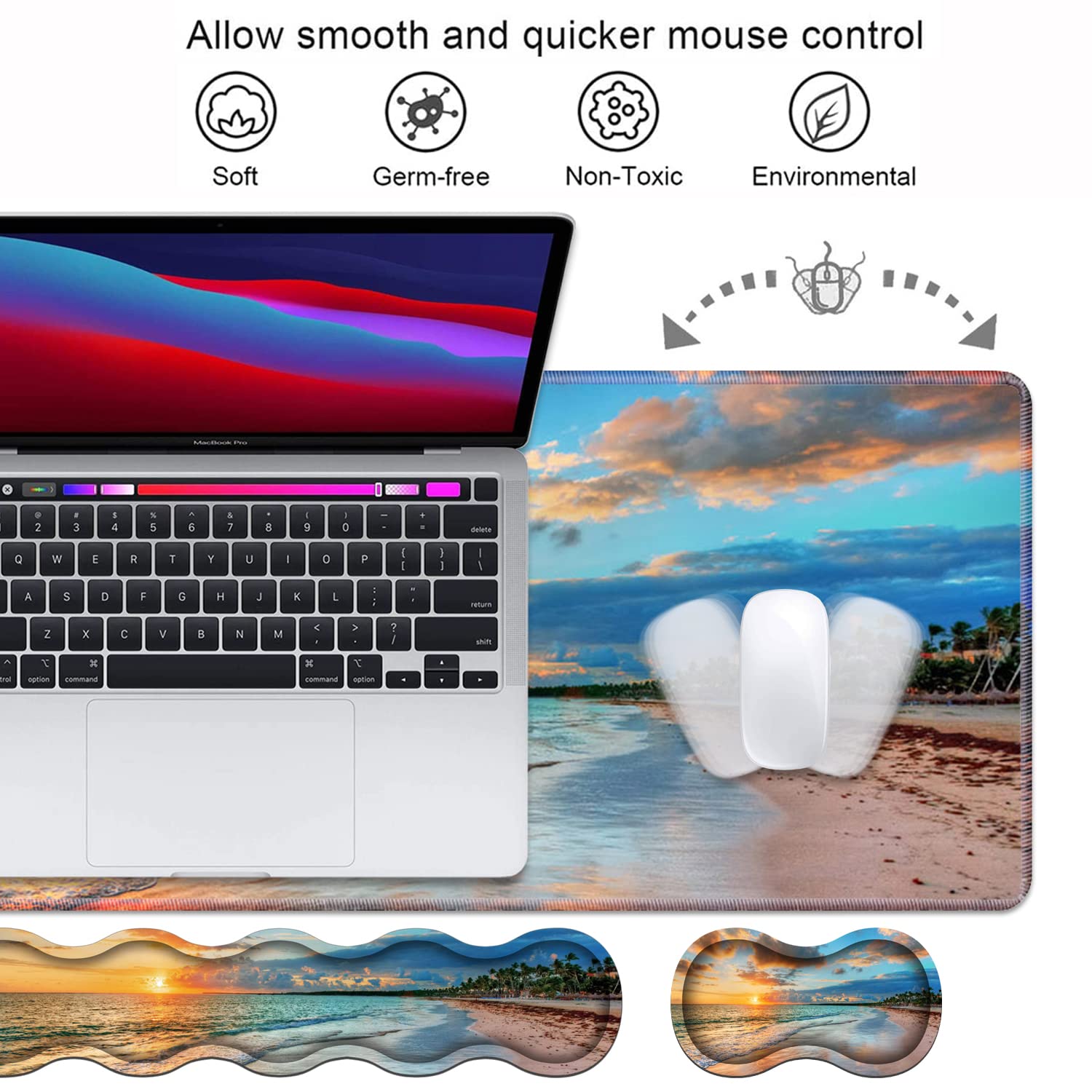 Ergonomische Tastatur-Handgelenkauflage & Mauspad, Handgelenkauflage-Set, große XXL-Gaming-Schreibtischmatte 80x30 cm, rutschfeste Unterseite, Memory-Schaum, Bibelvers, Sprüche BS 31:2 38 EU