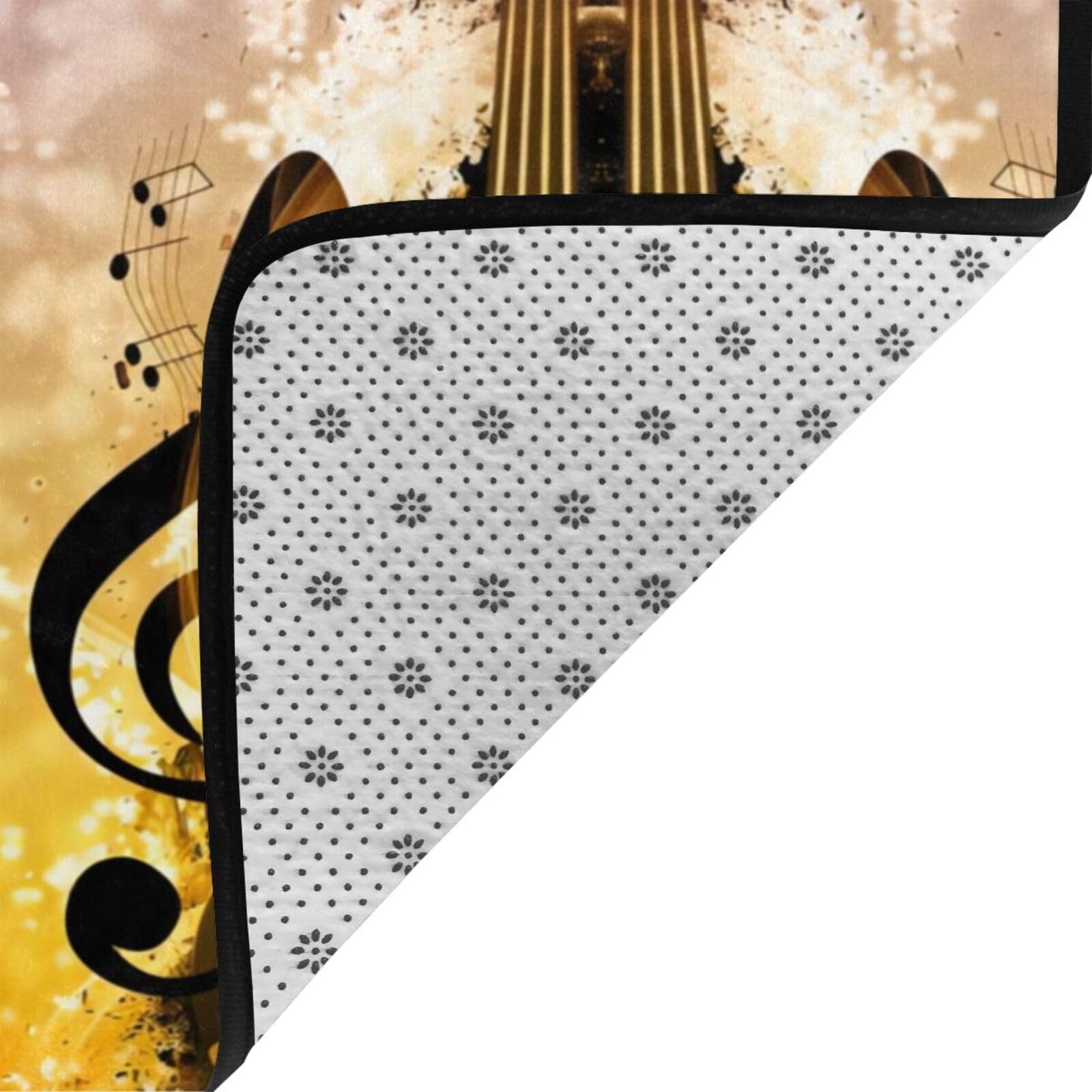 Tapis de sol antidérapant en peluche avec imprimé notes de musique pour piano violon 203,2 x 147,3 cm – Confort bien conçu pour votre oasis domestique