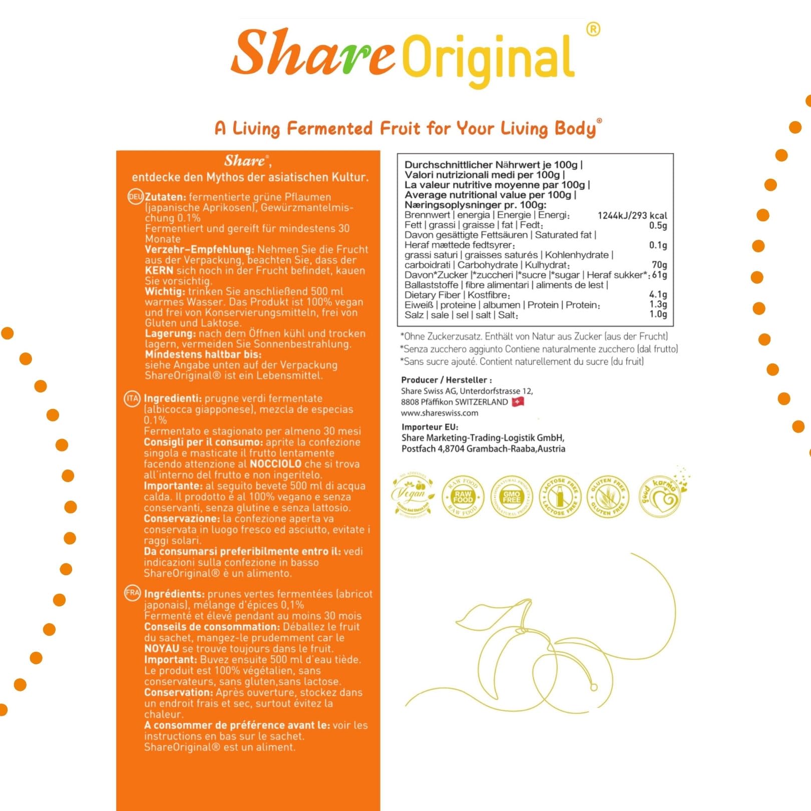 Share Original Pflaumen 110g (7St.) und Pomelozzini 32g (4St.)