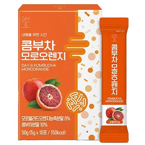 Miniatura 9 de Kombucha Powder Tea - Bebida saludable coreana - Cero azúcar, fermentado con gas, probióticos y prebióticos 10 barras (ciruela)