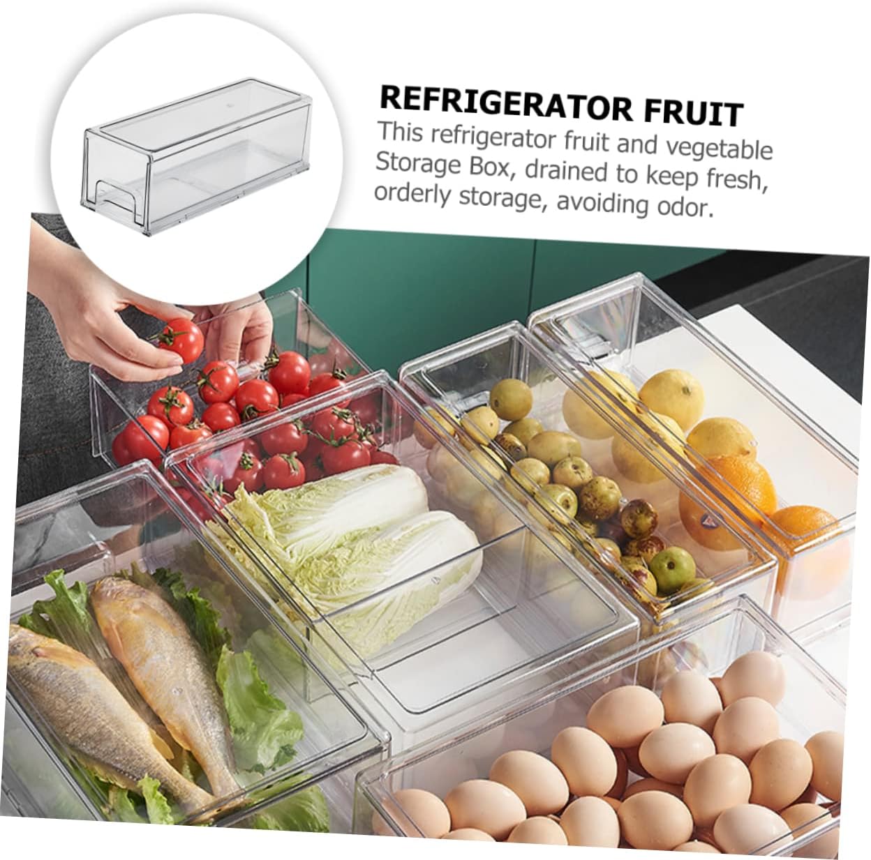 Refrigerator Compartment Box Drawer Type Fridge Bin High Grade Pet Material Fresh Keeping Storage