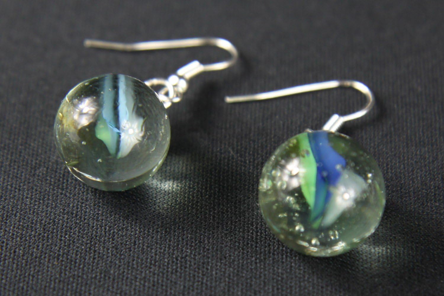 Marble Earrings Miniblings Glass Bead Ball Game Clickers